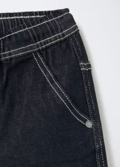 Jogger in denim misto cotone Wide Leg bambino