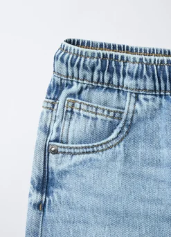 Jogger in denim misto cotone Straight Fit bambino
