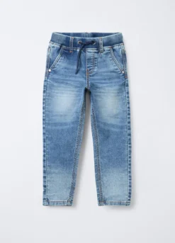 Jogger in denim misto cotone Straight Fit bambino
