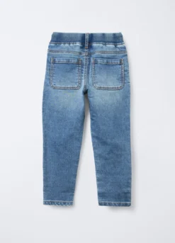 Jogger in denim misto cotone Straight Fit bambino