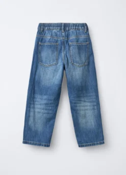 Jogger in denim misto viscosa Baggy Fit bambino