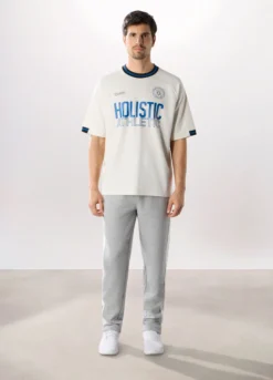 Jogger bicolore in misto cotone uomo