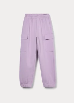 Jogger cargo in french terry di puro cotone bambina