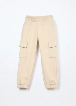 Jogger cargo in misto cotone fleece bambina
