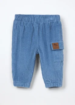 Jogger cargo in velluto a coste di puro cotone neonato