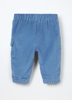 Jogger cargo in velluto a coste di puro cotone neonato