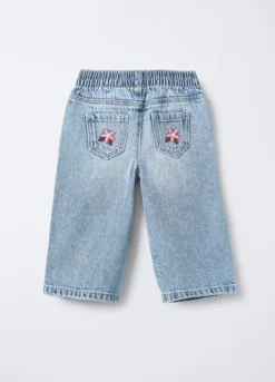 Jogger Disney in denim Wide Leg bimba