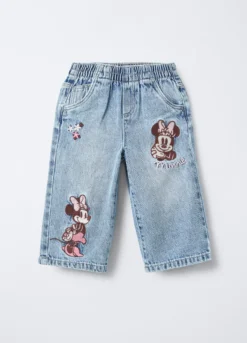 Jogger Disney in denim Wide Leg bimba