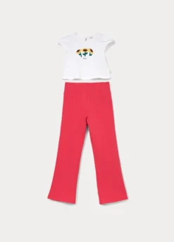 Jogger fit flare in french terry di cotone stretch bambina