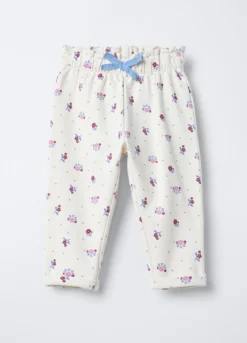 Jogger in cotone garzato stretch bimba