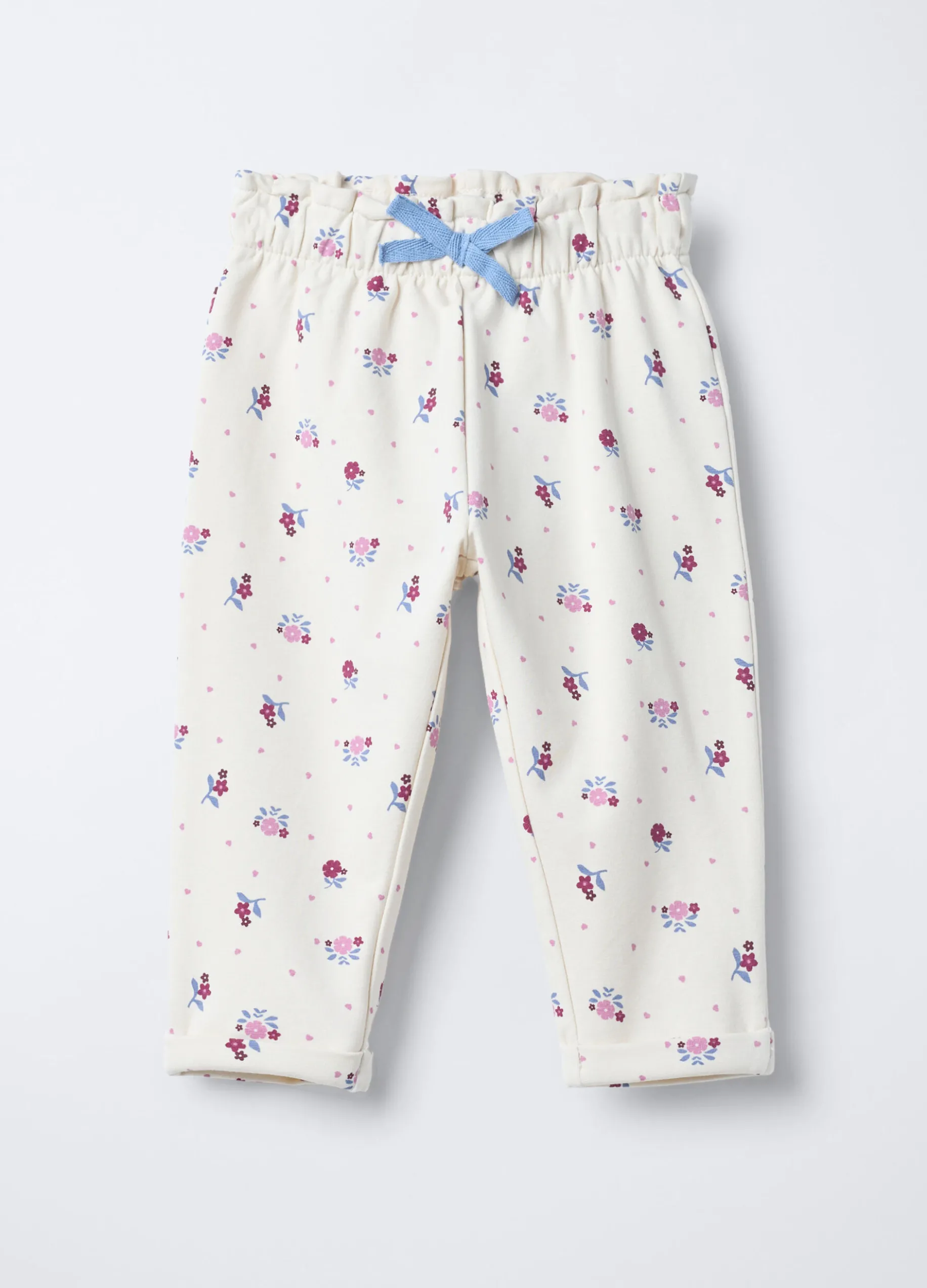Jogger in cotone garzato stretch bimba