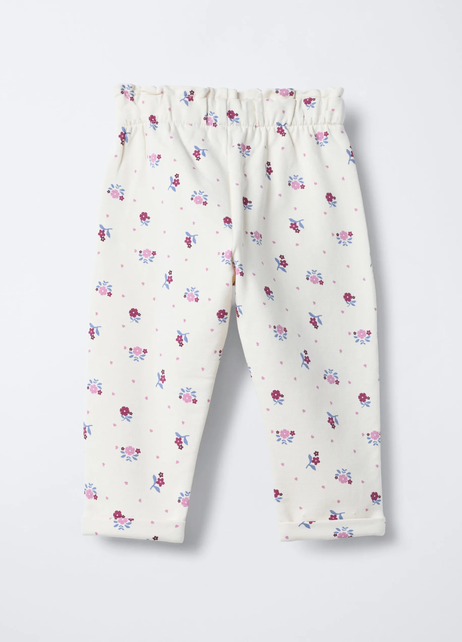 Jogger in cotone garzato stretch bimba