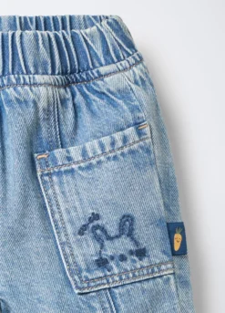 Jogger in denim di puro cotone Fit Comfort neonato