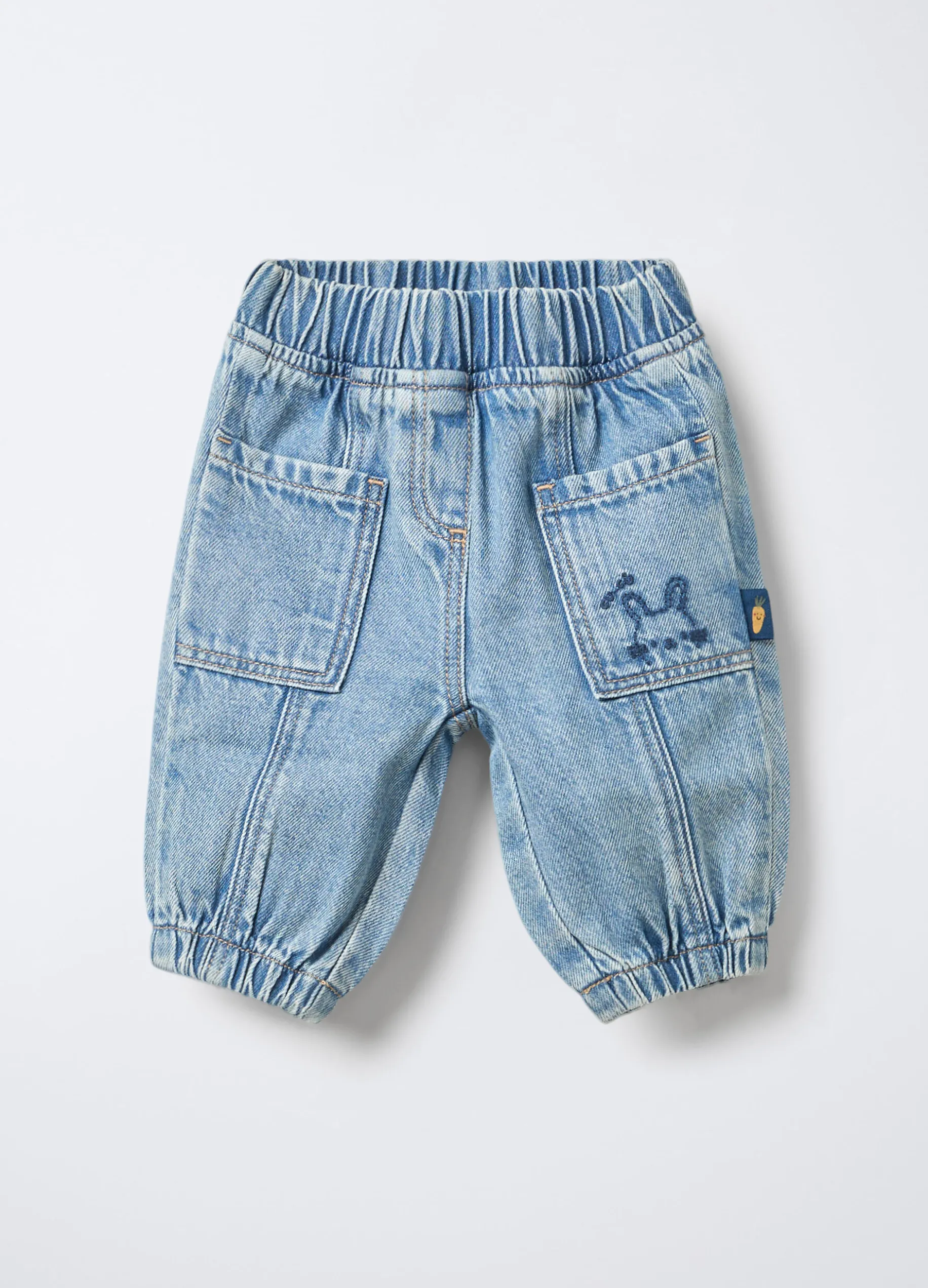 Jogger in denim di puro cotone Fit Comfort neonato