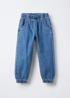 Jogger in denim Fit Regular bambina