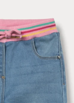 Jogger in denim misto cotone bimba