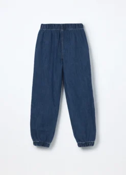Jogger in denim misto cotone bambina