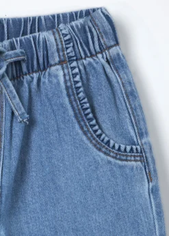 Jogger in denim misto cotone bambina