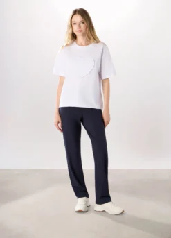Jogger in jersey di cotone stretch donna
