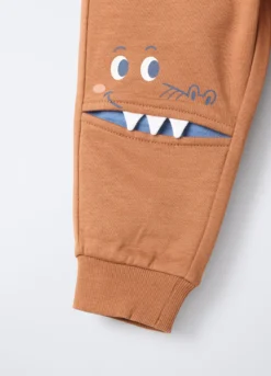 Jogger in puro cotone garzato bimbo
