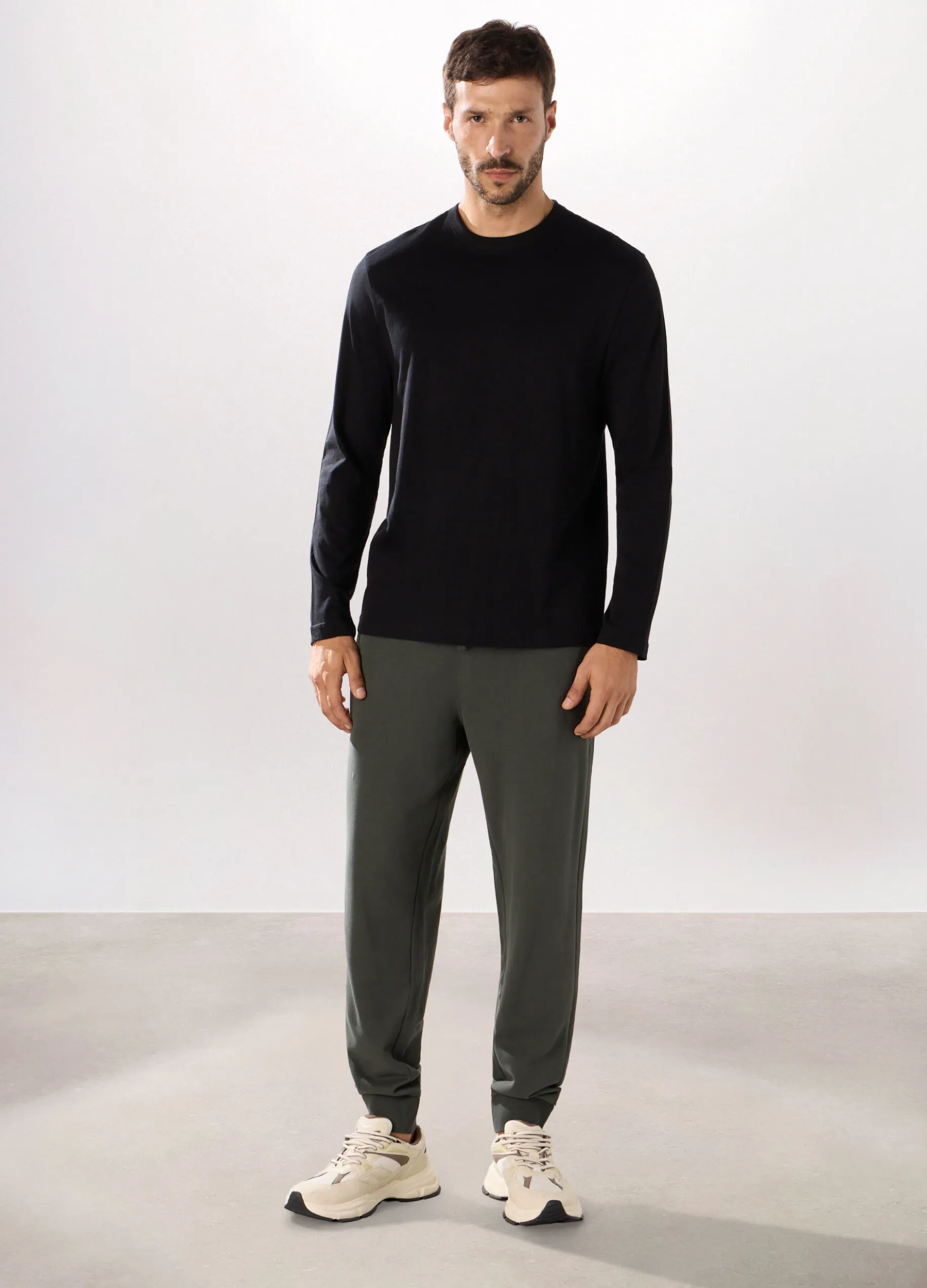 Jogger slim in puro cotone uomo