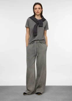 Jogger wide leg in french terry donna