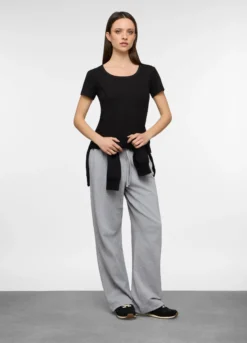 Jogger wide leg in french terry donna