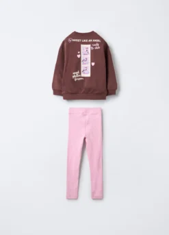 Jogging set Disney in puro cotone garzato bambina