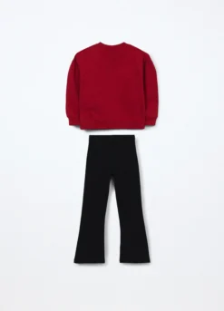 Jogging set in cotone fleece stretch bambina