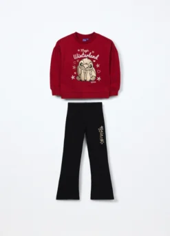 Jogging set in cotone fleece stretch bambina