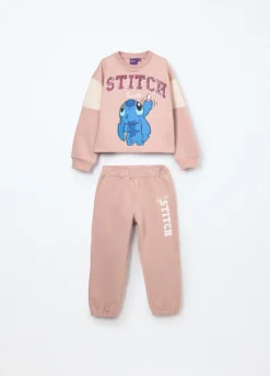 Jogging set in felpa di cotone stretch bambina