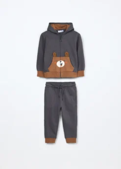 Jogging set in felpa di puro cotone neonato