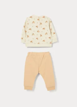 Jogging set in french terry di puro cotone neonata