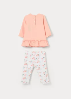Jogging set in french terry di cotone stretch neonata