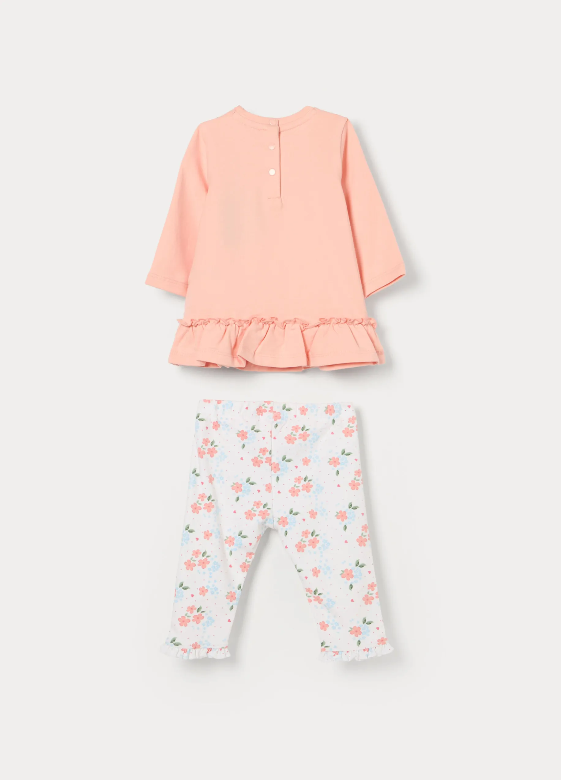 Jogging set in french terry di cotone stretch neonata