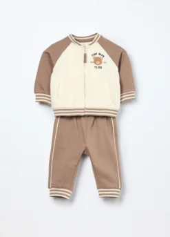 Jogging set in french terry di puro cotone neonato