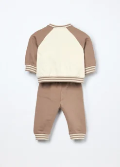 Jogging set in french terry di puro cotone neonato