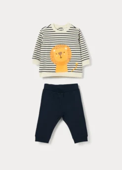 Jogging set in french terry di puro cotone neonato