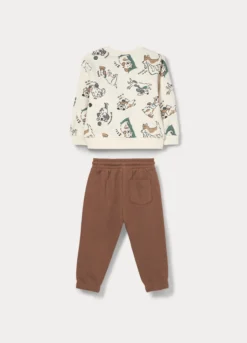 Jogging set in french terry di puro cotone bimbo