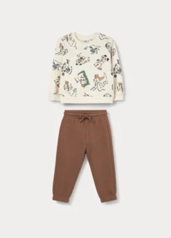 Jogging set in french terry di puro cotone bimbo