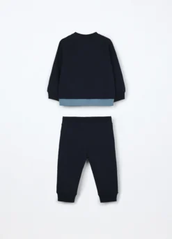 Jogging set in french terry di puro cotone neonato