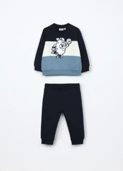 Jogging set in french terry di puro cotone neonato