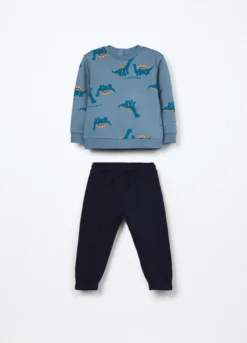 Jogging set in french terry di puro cotone neonato
