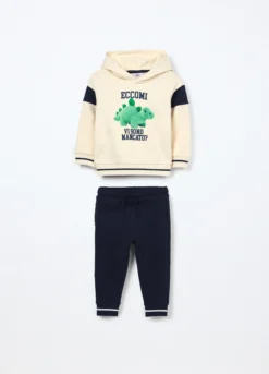 Jogging set in french terry di puro cotone neonato