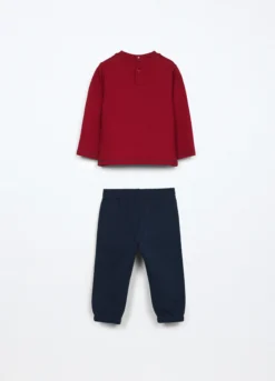 Jogging set in french terry di puro cotone neonato