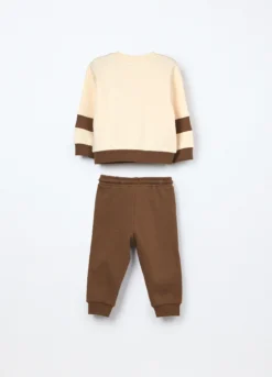 Jogging set in french terry di puro cotone neonato