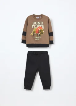 Jogging set in french terry di puro cotone neonato