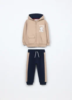 Jogging set in french terry di puro cotone neonato