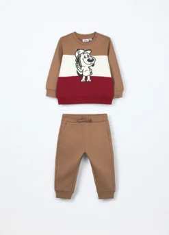 Jogging set in french terry di puro cotone neonato