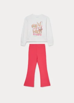 Jogging set in french terry di puro cotone bambina